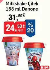 DANONE MİLKSHAKE ÇİLEK 188 ML DANONE MİLKSHAKE ÇİLEK 188 ML